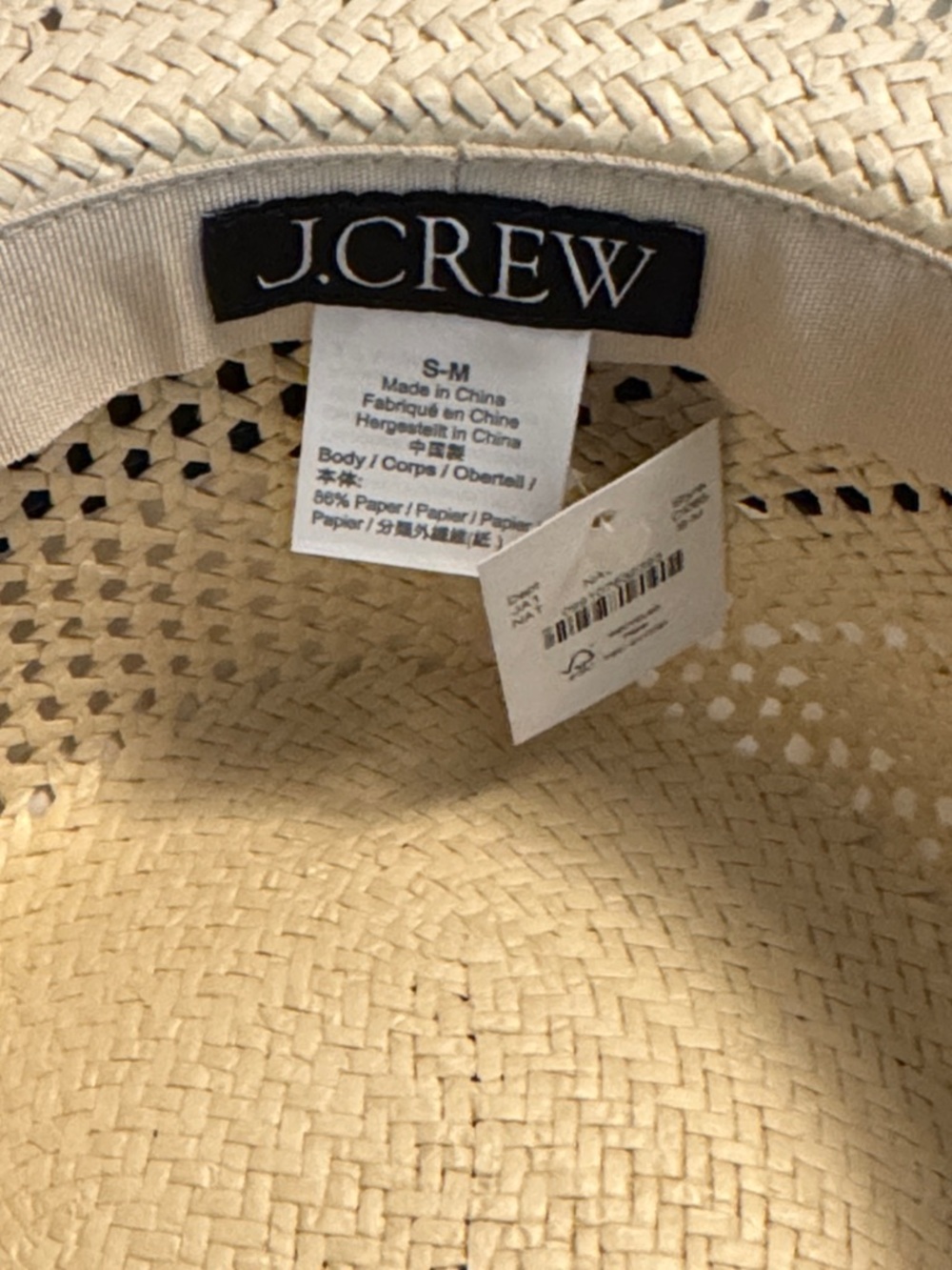J.Crew Wide-brim boater hat with ribbon CI085 - Picture 4 of 9
